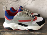 Super Quality Christian Dior B22 Sneaker Grey Calfskin Technical Knit Grey Red