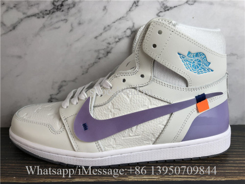 Louis Vuitton x Air Jordan 1 High White Blue Purple