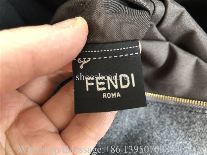 Original Fendi Women Fendi Sunshine Large Gray Flannel Shopper Bag