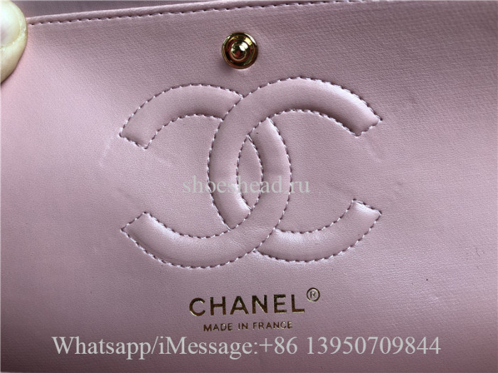Original Chanel Dark Pink Quilted Lambskin Leather Classic New Flap Bag 25cm