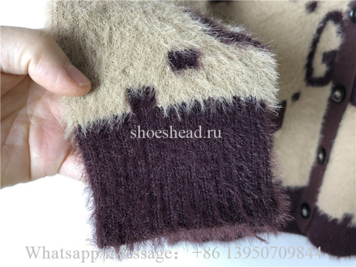 Gucci Reversible GG Mohair Wool Cardigan Sweater