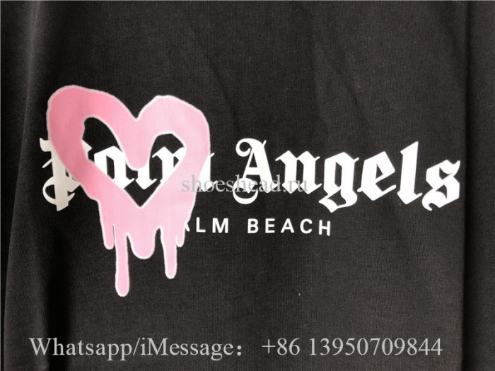 Palm Angels Sprayed Heart Logo T-shirt Black