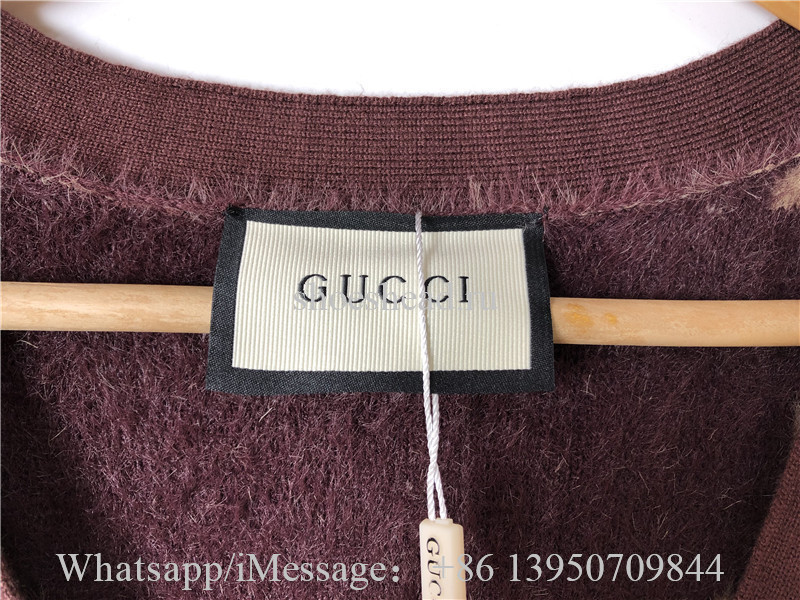 Gucci Reversible GG Mohair Wool Cardigan Sweater