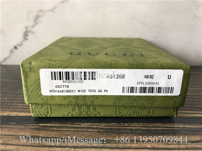 Original Quality Gucci Kingsnake Print GG Supreme Wallet Coffee Brown