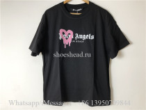 Palm Angels Sprayed Heart Logo T-shirt Black