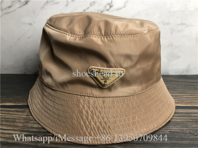Prada Nylon Bucket Hat Beige