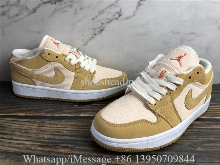 Air Jordan 1 WMNS Low SE Twine Orange Quartz Corduroy