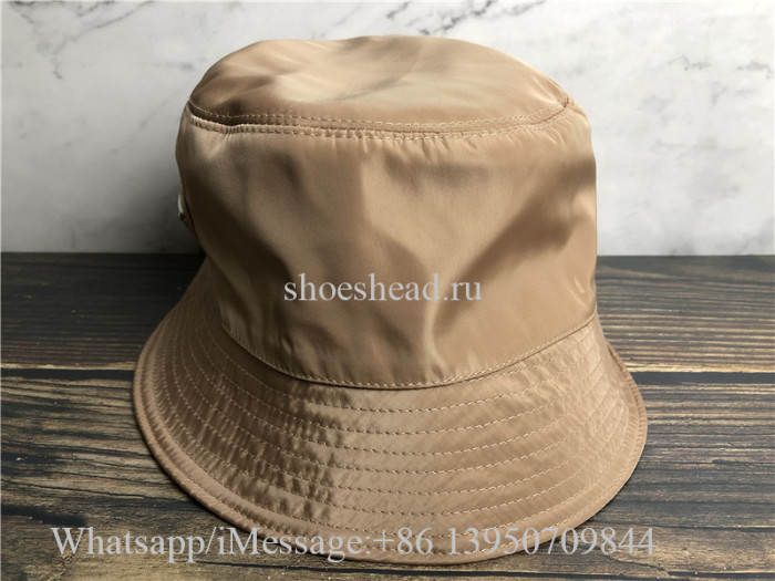 Prada Nylon Bucket Hat Beige