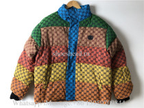 Gucci Striped Logo-Jacquard Cotton-Blend Canvas Down Jacket