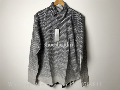 Dior Gradient Over Print Embroidery Long Sleeves Shirt