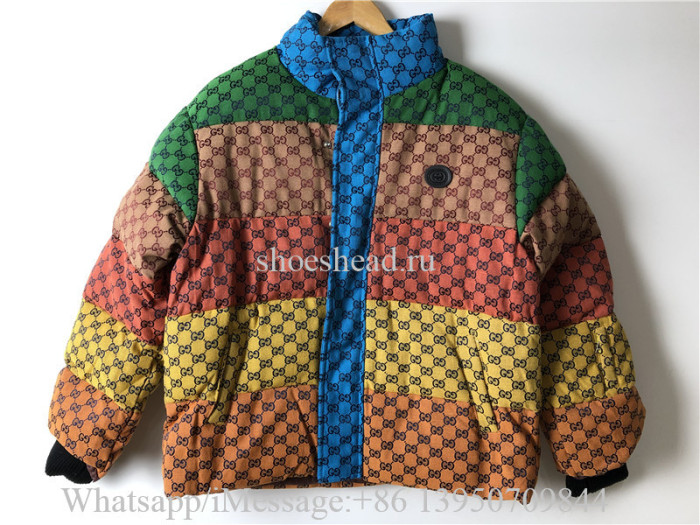 Gucci Striped Logo-Jacquard Cotton-Blend Canvas Down Jacket