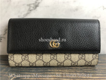 Original Gucci Black Leather & GG Supreme Wallet