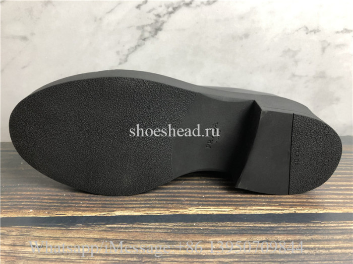 Prada Chocolate Sharp brushed leather loafers