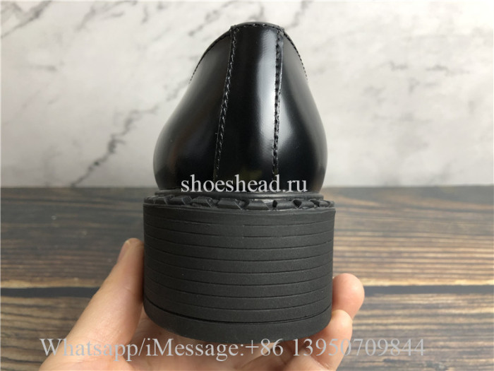 Prada Chocolate Sharp brushed leather loafers