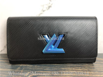 Original Louis Vuitton Iconic Twist Wallet Epi Leather Black Silver M68309