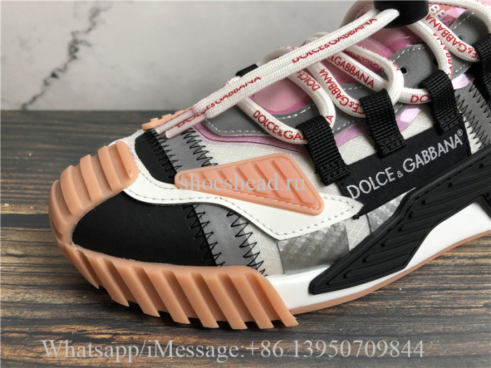 Dolce & Gabbana NS1 Slip-on Sneakers Grey Black Pink