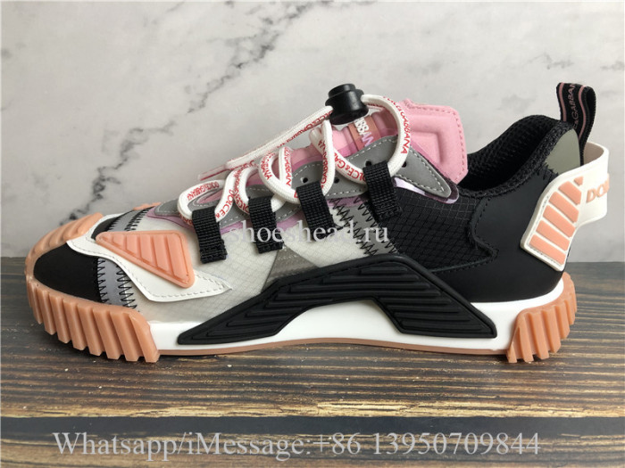 Dolce & Gabbana NS1 Slip-on Sneakers Grey Black Pink