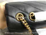 Original YSL Saint Laurent Envelope Shoulder Bag Matelasse Grained Leather Gold-tone