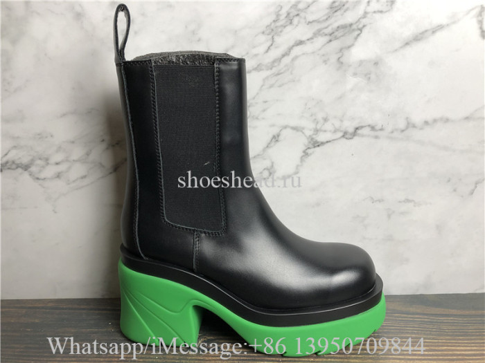 Bottega Veneta Black & Green Flash Boots