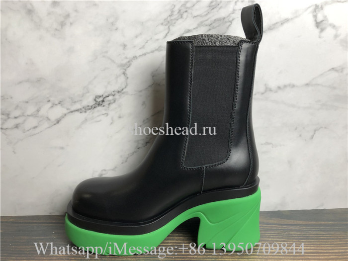 Bottega Veneta Black & Green Flash Boots