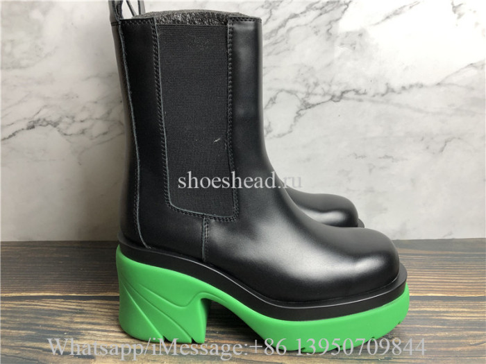 Bottega Veneta Black & Green Flash Boots