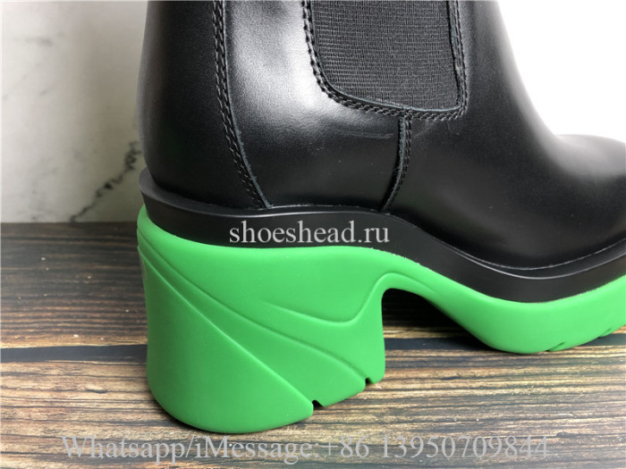 Bottega Veneta Black & Green Flash Boots