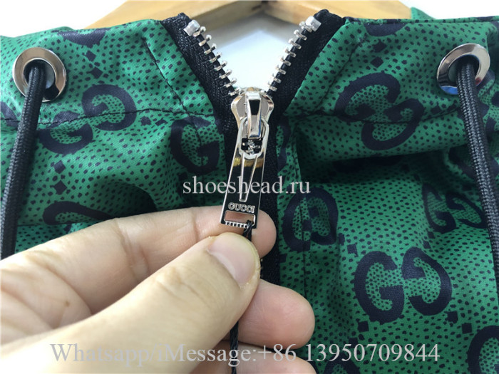 Gucci Colour Block Logo Print Tech Jersey Half-Zip Hoodie