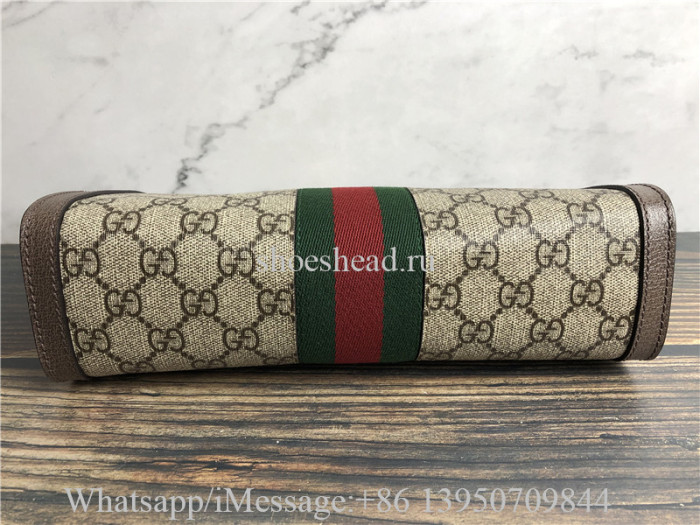 Original Gucci GG Supreme Monogram Web Small Ophidia Chain Shoulder Bag Brown