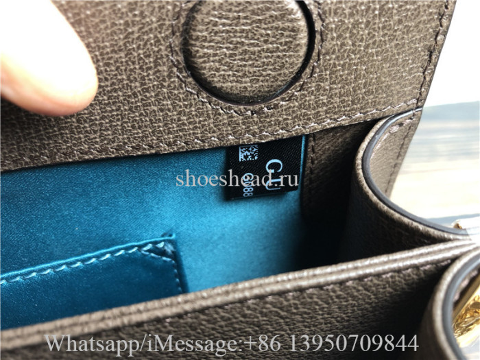 Original Gucci GG Supreme Monogram Web Small Ophidia Chain Shoulder Bag Brown
