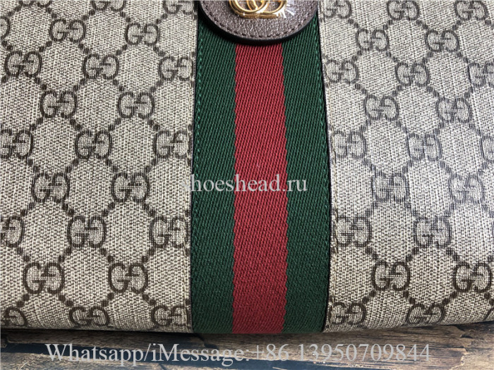 Original Gucci GG Supreme Monogram Web Small Ophidia Chain Shoulder Bag Brown