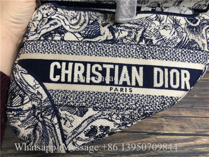 Original Christian Dior Toile de Jouy Blue Saddle Bag