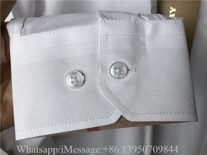 Burberry Slim Fit Monogram Motif Stretch Cotton Poplin Shirt