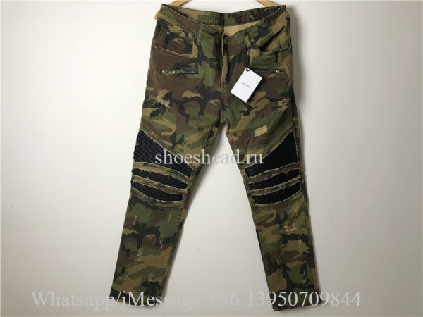 Balmain Camo Green Jeans