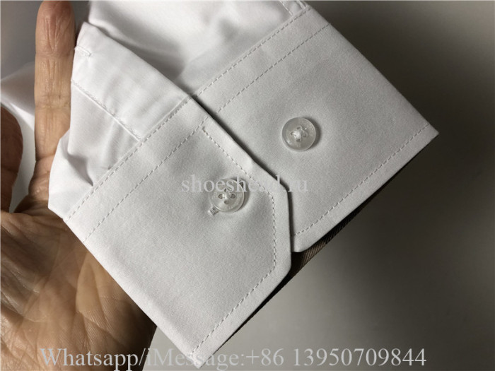 Burberry Slim Fit Monogram Motif Stretch Cotton Poplin Shirt
