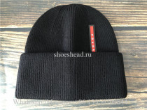 Prada Classic Technical knit Beanie Black Hat