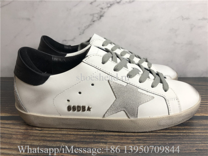 Golden Goose Super-Star Sneakers With Black Heel Tab And Metal Stud Lettering