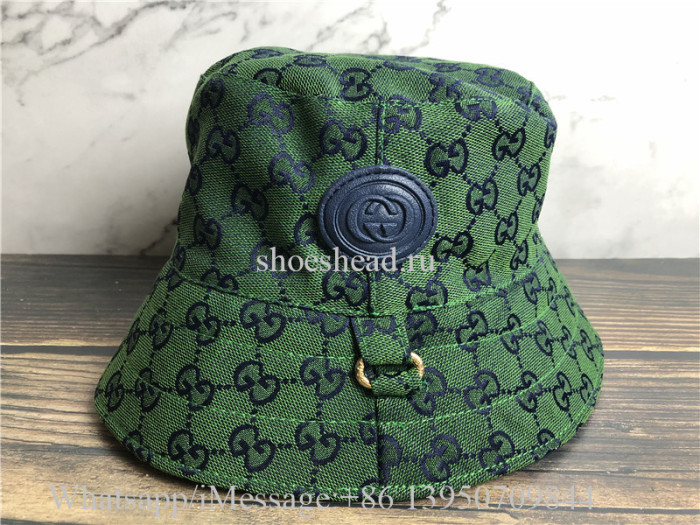 Gucci Canvas GG Multicolor Reversible Bucket Hat in Green