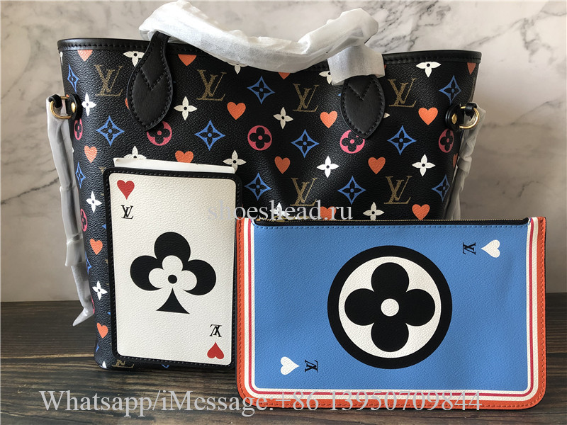 Original Louis Vuitton Neverfull MM Game on Monogram Noir Bag M57483