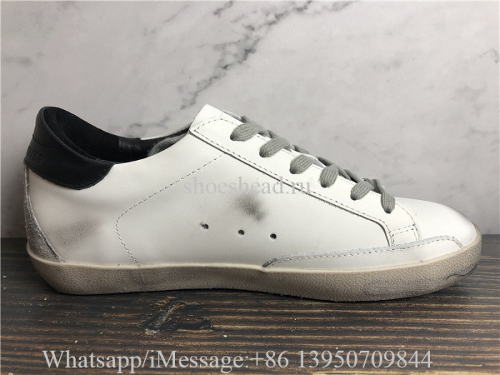 Golden Goose Super-Star Sneakers With Black Heel Tab And Metal Stud Lettering