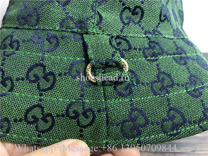 Gucci Canvas GG Multicolor Reversible Bucket Hat in Green