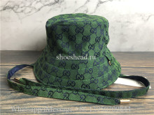 Gucci Canvas GG Multicolor Reversible Bucket Hat in Green