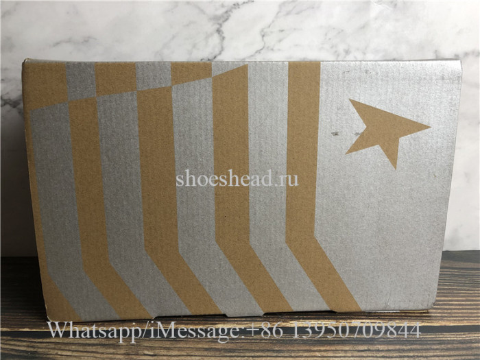 Golden Goose Superstar Leather-trimmed Sneakers With Blue Tab