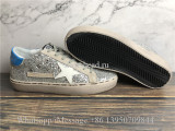 Golden Goose Superstar Leather-trimmed Sneakers With Blue Tab