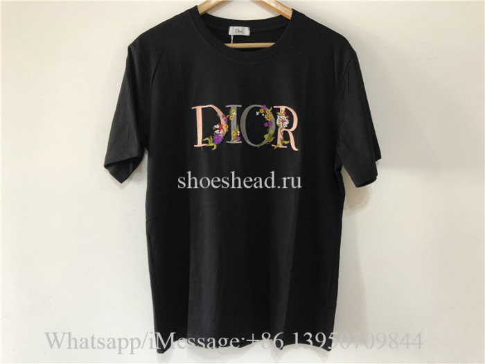 Dior Black Shirt With Flower Pattern