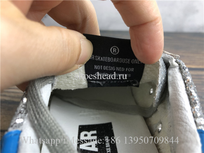 Golden Goose Superstar Leather-trimmed Sneakers With Blue Tab