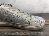 Golden Goose Superstar Leather-trimmed Sneakers With Blue Tab