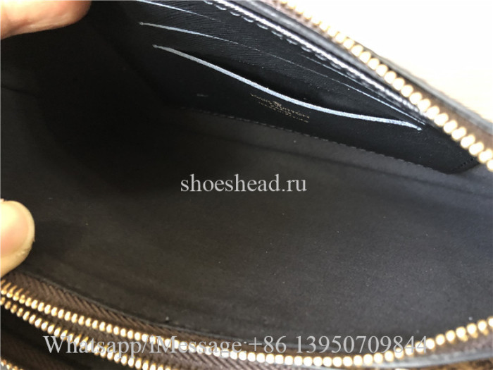Original Louis Vuitton Double Zip Pochette Monogram Brown Bag M69203