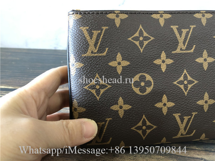Original Louis Vuitton Double Zip Pochette Monogram Brown Bag M69203