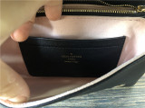 Original Louis Vuitton Lambskin Embossed Monogram Pochette Coussin Black M80742