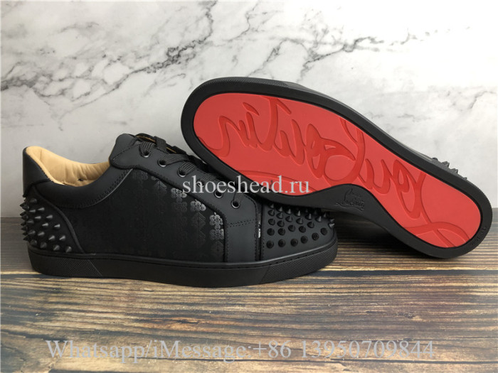 Christian Louboutin Spike Flat Low Top Sneaker Black